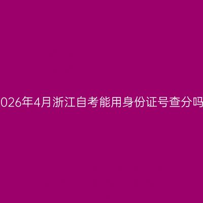 2026年4月浙江自考能用身份证号查分吗