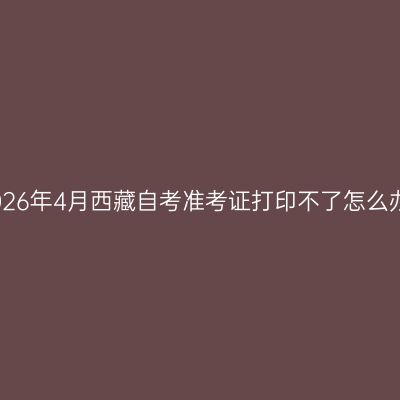 2026年4月西藏自考准考证打印不了怎么办