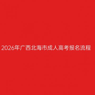2026年广西北海市成人高考报名流程