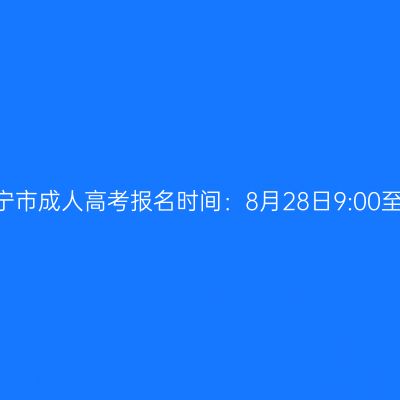 2026年广西南宁市成人高考报名时间：8月28日9:00至8月31日17:00