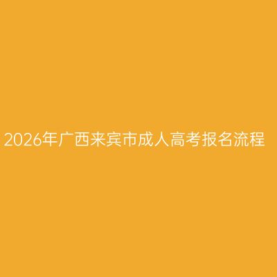 2026年广西来宾市成人高考报名流程