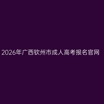 2026年广西钦州市成人高考报名官网