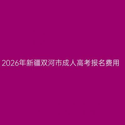 2026年新疆双河市成人高考报名费用
