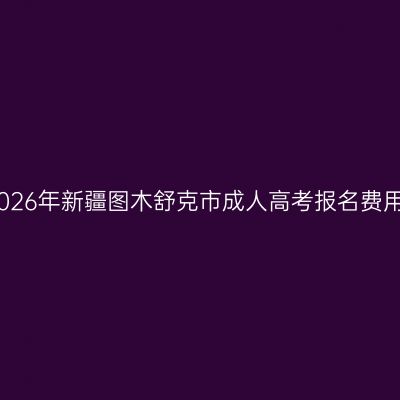 2026年新疆图木舒克市成人高考报名费用