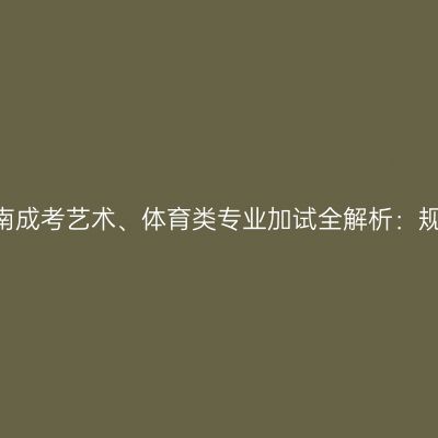 2026年河南成考艺术、体育类专业加试全解析：规则与录取