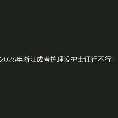 2026年浙江成考护理没护士证行不行？
