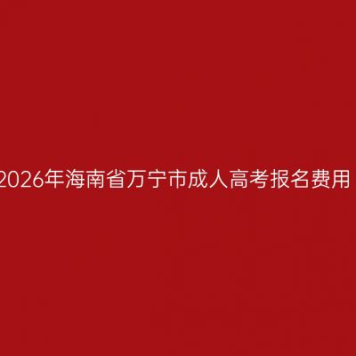 2026年海南省万宁市成人高考报名费用