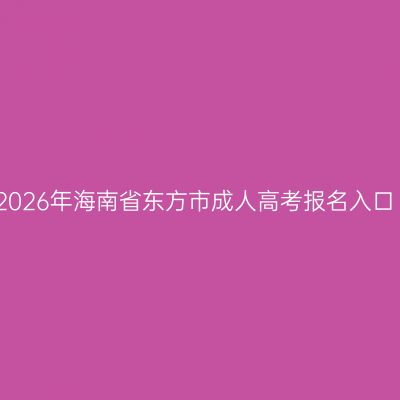 2026年海南省东方市成人高考报名入口