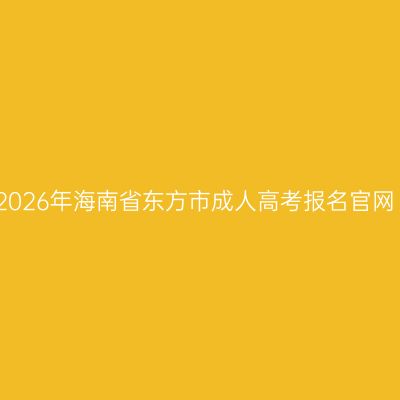 2026年海南省东方市成人高考报名官网