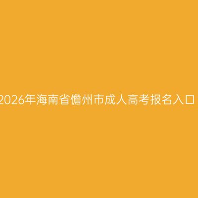 2026年海南省儋州市成人高考报名入口