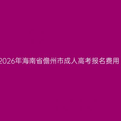 2026年海南省儋州市成人高考报名费用