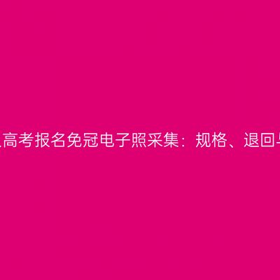 2026河南成人高考报名免冠电子照采集：规格、退回与准考证衔接