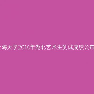 上海大学2016年湖北艺术生测试成绩公布