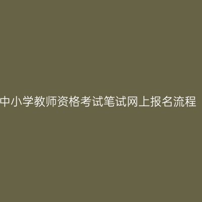 中小学教师资格考试笔试网上报名流程