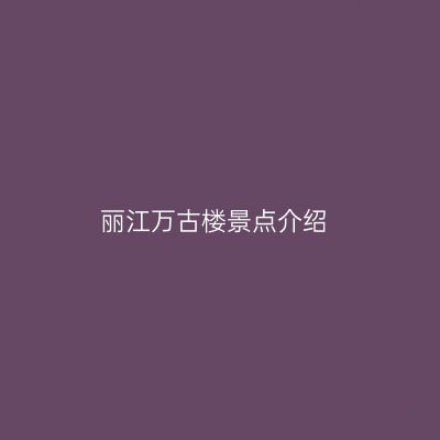 丽江万古楼景点介绍