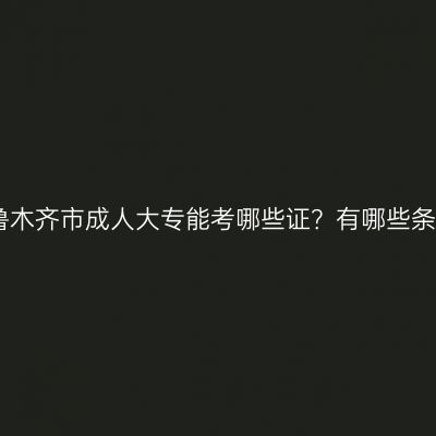 乌鲁木齐市成人大专能考哪些证？有哪些条件