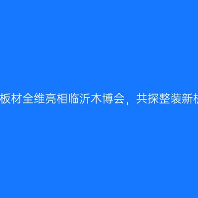 伟业板材全维亮相临沂木博会，共探整装新机遇