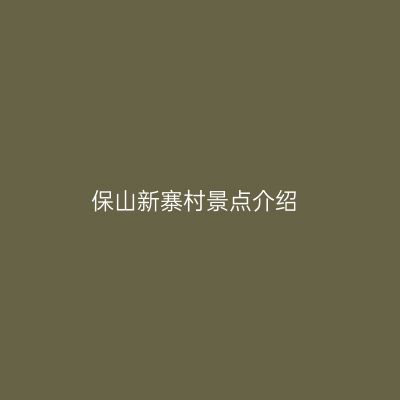 保山新寨村景点介绍