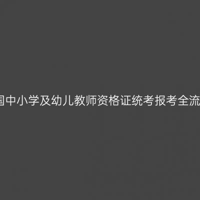 全国中小学及幼儿教师资格证统考报考全流程