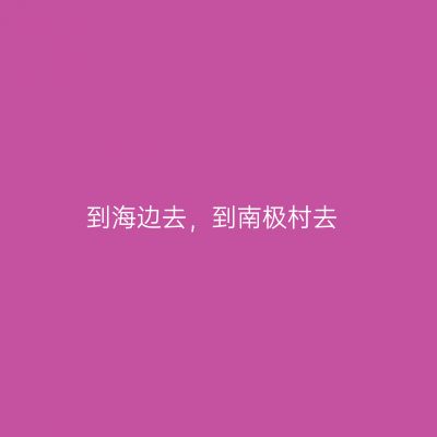 到海边去，到南极村去