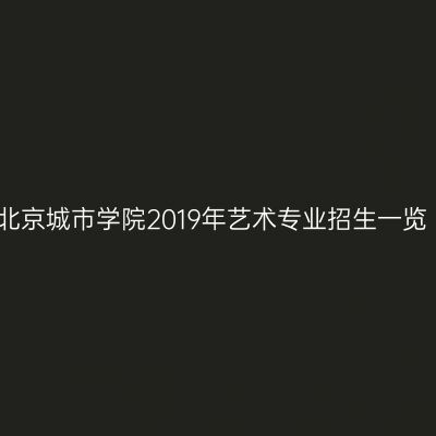 北京城市学院2019年艺术专业招生一览