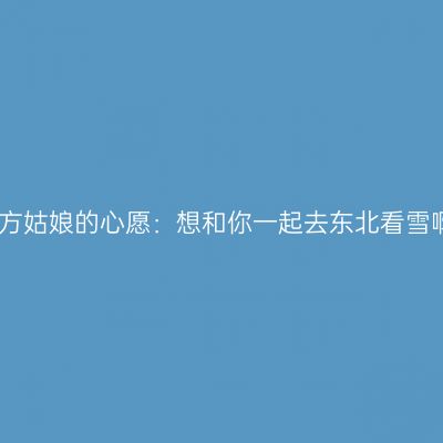 南方姑娘的心愿：想和你一起去东北看雪啊