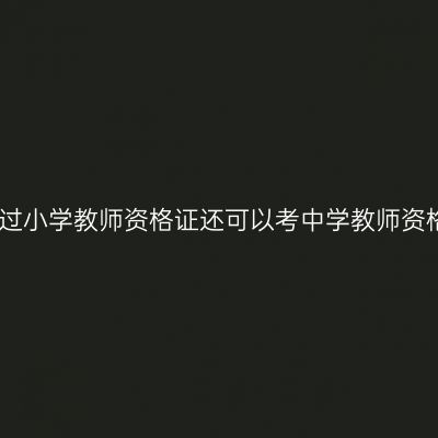 参加过小学教师资格证还可以考中学教师资格证
