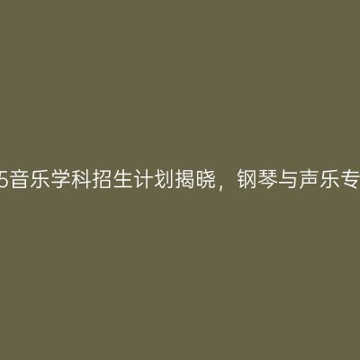 吉林大学2015音乐学科招生计划揭晓，钢琴与声乐专业共招40人