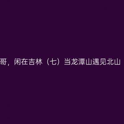 哥，闲在吉林（七）当龙潭山遇见北山