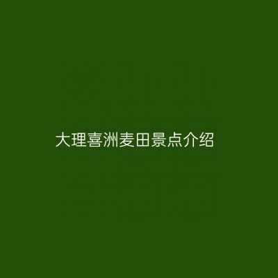 大理喜洲麦田景点介绍