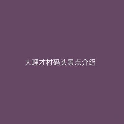 大理才村码头景点介绍