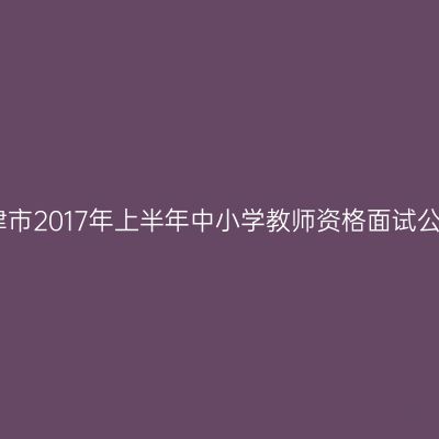 天津市2017年上半年中小学教师资格面试公告