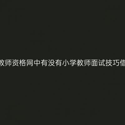 天津教师资格网中有没有小学教师面试技巧借鉴？