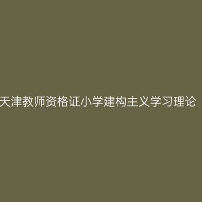 天津教师资格证小学建构主义学习理论