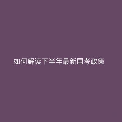 如何解读下半年最新国考政策