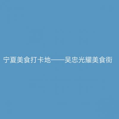 宁夏美食打卡地——吴忠光耀美食街
