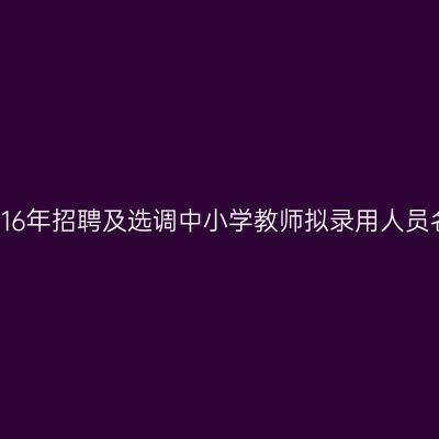 宁都县2016年招聘及选调中小学教师拟录用人员名单公示