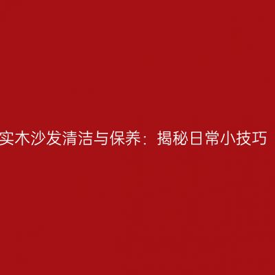 实木沙发清洁与保养：揭秘日常小技巧