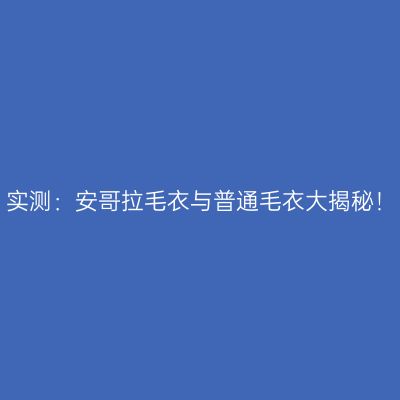 实测：安哥拉毛衣与普通毛衣大揭秘！