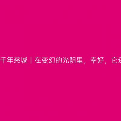 寻访千年慈城｜在变幻的光阴里，幸好，它还在
