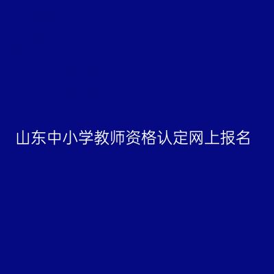 山东中小学教师资格认定网上报名