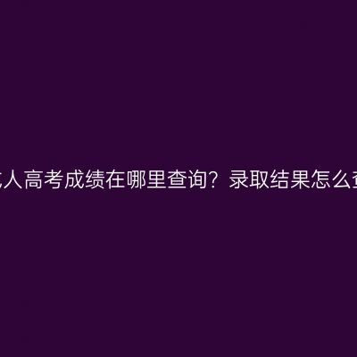 山东成人高考成绩在哪里查询？录取结果怎么查询？