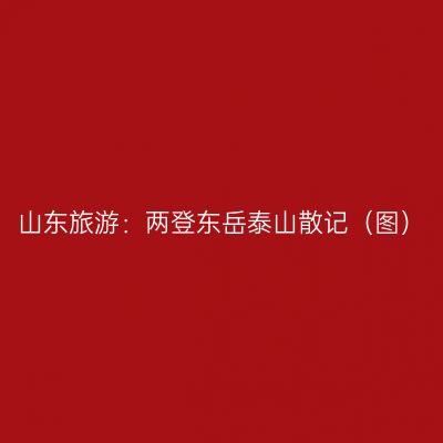 山东旅游：两登东岳泰山散记（图）