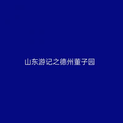 山东游记之德州董子园