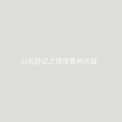山东游记之菏泽曹州古城