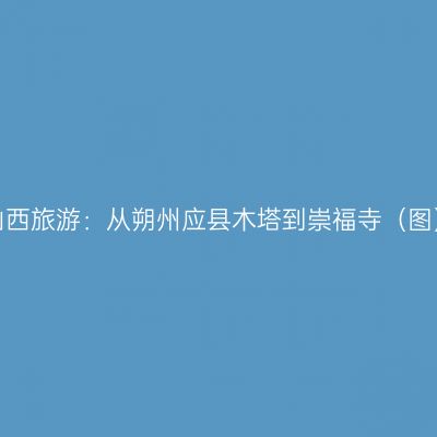山西旅游：从朔州应县木塔到崇福寺（图）