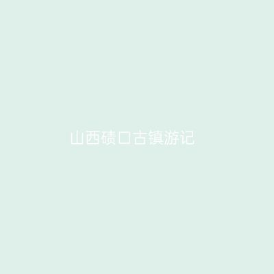 山西碛口古镇游记