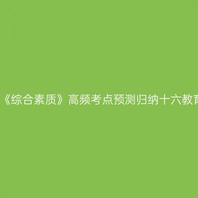 幼儿《综合素质》高频考点预测归纳十六教育观