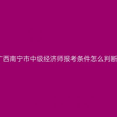 广西南宁市中级经济师报考条件怎么判断
