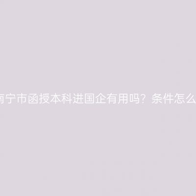 广西南宁市函授本科进国企有用吗？条件怎么判断